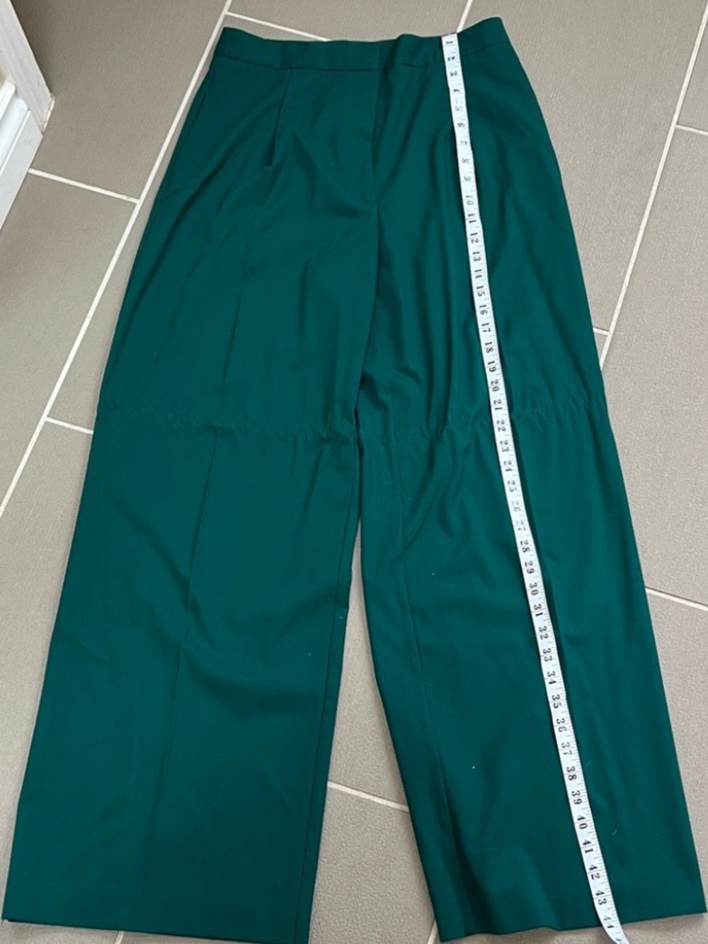 Zara Teal Wide-Leg High-Waist Pants - Picture 5 of 7